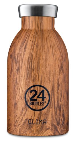 24BOTTLES CLIMA 8051513921520 SEQUOIA WOOD barna fa erezetű mini termosz