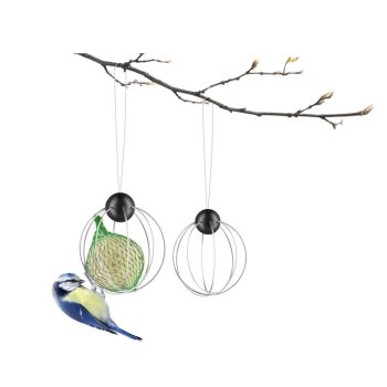   SUET BIRD FEEDER  fekete 8cm átmérőjű rozsdamentes acél függesztett cinkegolyó tartó madáretető