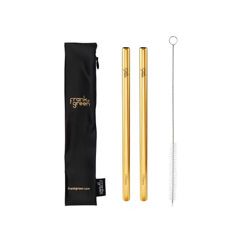 FRANK GREEN STRAWS A30S36C01 midnight 2db-os fém szívószál és tisztító kefe szett