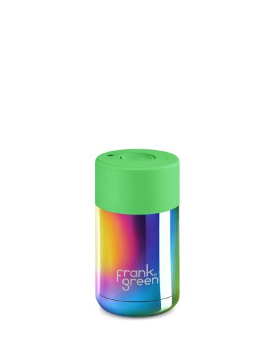 FRANK GREEN CERAMIC CUP B02S03C07-19-19 Rainbow-neon green hőtartó kávés utazó pohár nyomógombos ku