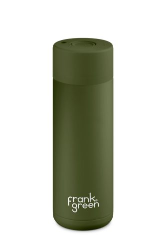 FRANK GREEN CERAMIC BOTTLE B02S07C13-13-13 khaki termosz nyomógombos kupakkal
