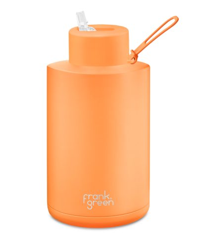 FRANK GREEN CERAMIC BOTTLE B05S46C20-20-20-30 Neon Orange termosz fém szívószálas sport kupakkal