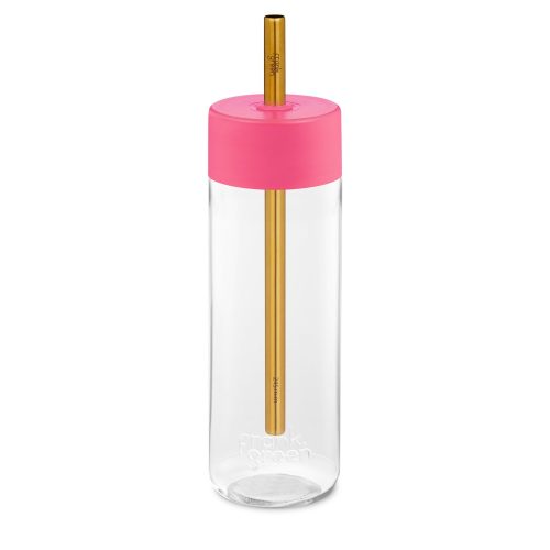 FRANK GREEN ORIGINAL BOTTLE B06S08C09-21-21-30 neon pink BPA mentes kulacs óriás fém szívószálas ku