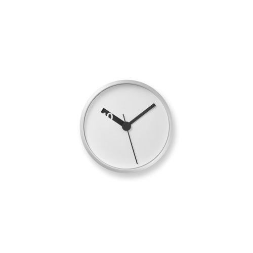 EXTRA NORMAL CLOCK fehér 13 cm átmérőjű aluminium hangtalan fali vagy asztali óra