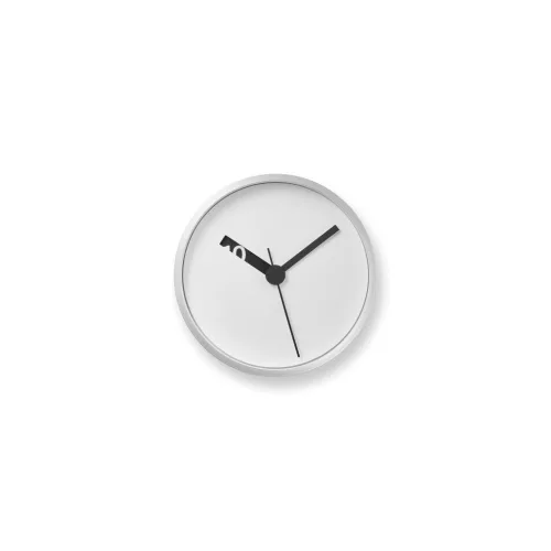 EXTRA NORMAL CLOCK fehér 13 cm átmérőjű aluminium hangtalan fali vagy asztali óra