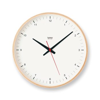   PLYWOOD Clock fehér-natúr 30 cm átmérőjű japán hangtalan falióra