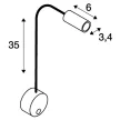 SLV DIO FLEX PLATE 1002119 fehér flexibilis nyakú fali LED olvasó lámpa