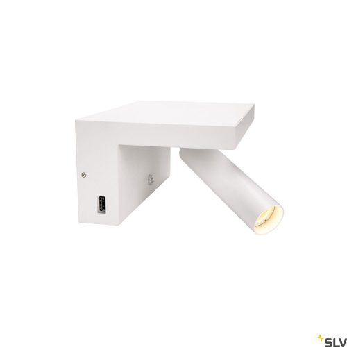 SLV KARPO Bedside 1002140 fehér dimmelhető fali LED olvasó lámpa USB töltővel