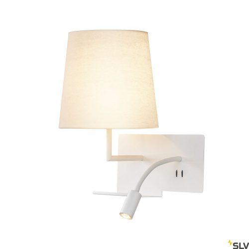 SLV SOMNILA FLEX LED 1003459 fehér USB-s fali BAL oldali éjjeli lámpa flexibilis fejjel