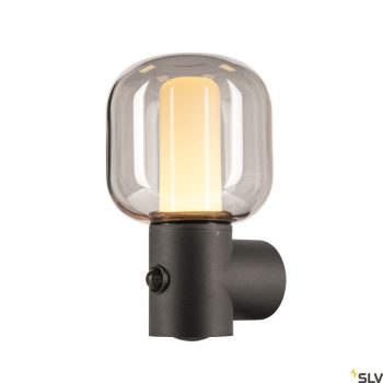 SLV OVALISK WL Sensor 1004679 antracit kültéri mozgásérzékelős fali LED lámpa