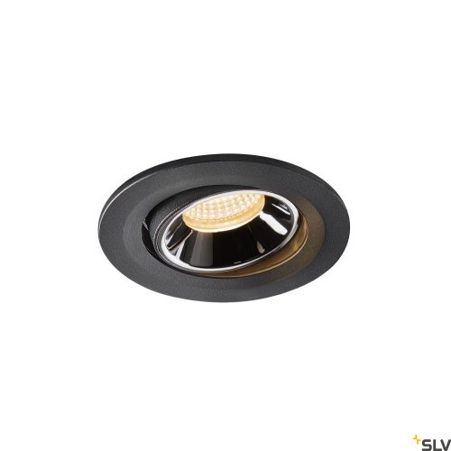 SLV NUMINOS MOVE S 1005339 fekete-króm állítható süllyesztett LED spot lámpa