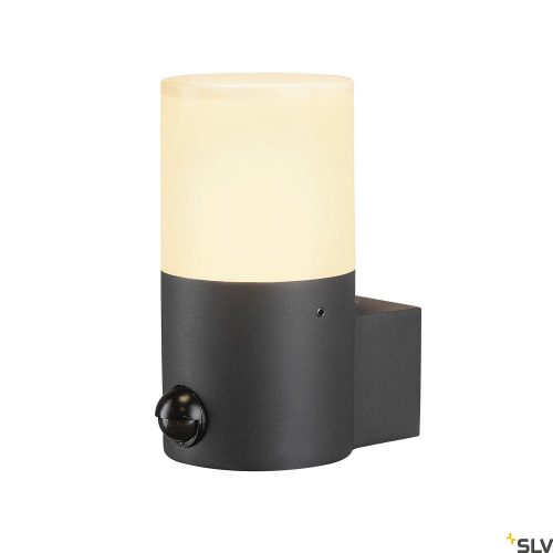SLV GRAFIT E27 round Sensor 1006179 antracit mozgásérzékelős hengeres kültéri fali lámpa