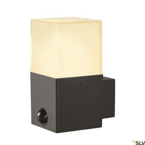 SLV GRAFIT E27 square Sensor 1006183 antracit mozgásérzékelős szögletes kültéri fali lámpa