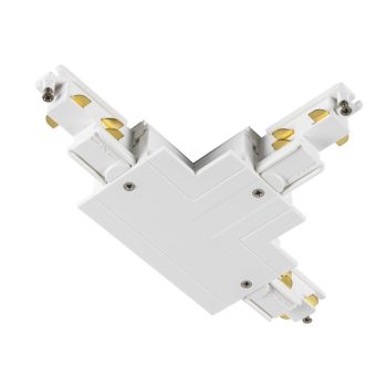   S-TRACK SYSTEM fehér DALI belső balos T-csatlakozó és betápláló elem 3 fázisú dali sínhez