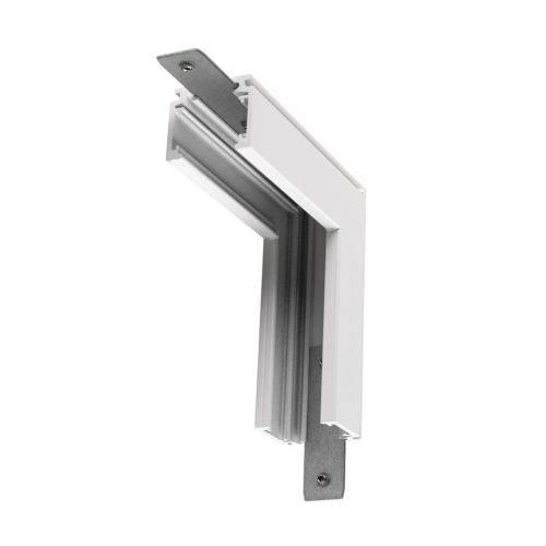 48V SYSTEM fehér mechanikai sarok csatlakozó flexibilis toldó és betápláló elemhez mennyezet és fal átvezetésénél 48V-os alacsony feszültségű felületre szerelhető sínhez