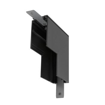   48V SYSTEM fekete mechanikai sarok csatlakozó flexibilis toldó és betápláló elemhez mennyezet és fal átvezetésénél 48V-os alacsony feszültségű magasított vagy süllyesztett sínhez