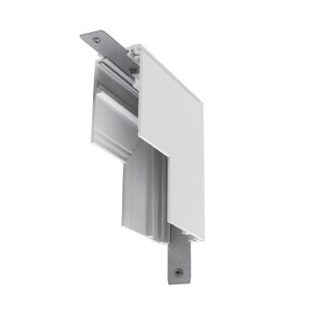   48V SYSTEM fehér mechanikai sarok csatlakozó flexibilis toldó és betápláló elemhez mennyezet és fal átvezetésénél 48V-os alacsony feszültségű magasított vagy süllyesztett sínhez