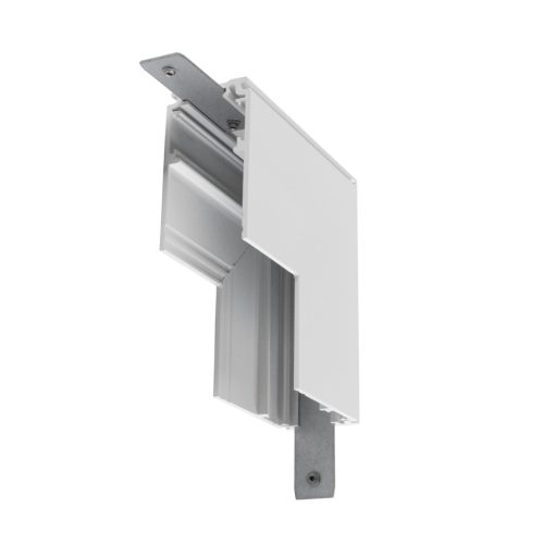 48V SYSTEM fehér mechanikai sarok csatlakozó flexibilis toldó és betápláló elemhez mennyezet és fal átvezetésénél 48V-os alacsony feszültségű magasított vagy süllyesztett sínhez