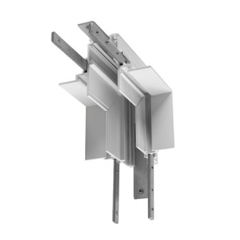   48V SYSTEM fehér mechanikai sarok csatlakozó flexibilis toldó és betápláló elemhez mennyezet és fal átvezetésénél 48V-os alacsony feszültségű magasított vagy süllyesztett sínhez