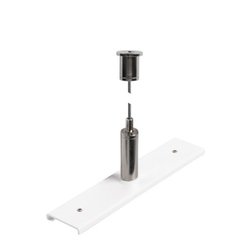 48V SYSTEM fehér függesztő rögzítő szett sín összekőtővel és 3m-es függesztő huzallal 48V-os alacsony feszültségű sín felfüggesztéséhez