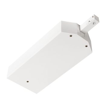   48V SYSTEM fehér balos sín végére szerelhető átalakító betápláló elem 48V-os alacsony feszültségű sínhez