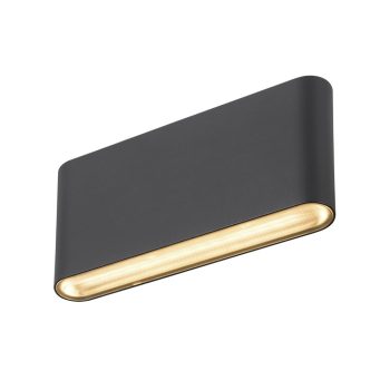 OVAL 18 WL fekete lapos kialakítású fali LED lámpa