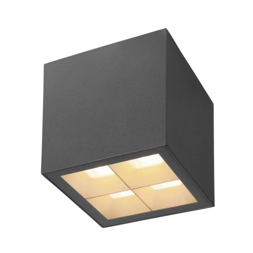 S-CUBE mennyezetre szerelt antracit színű alumínium kültéri LED lámpa IP65 2700-3000K 1000-1200lm 15W CRI80