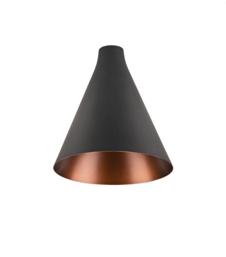 LALU® CONE 15 kívül fekete belül bronz színű kúp alakú acél lámpabura  