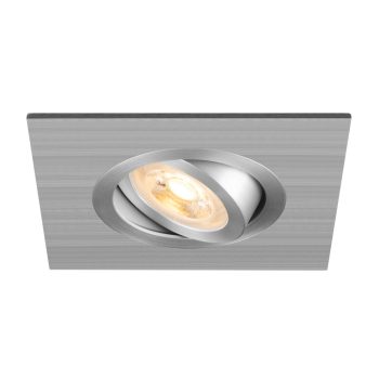   NEW TRIA 75 XL szálcsiszolt alumínium GU15 szögletes billenthető mennyezeti süllyesztett spot lámpa