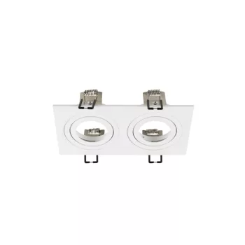   NEW TRIA 155 fehér szögletes dupla mennyezeti süllyesztett spot lámpakeret