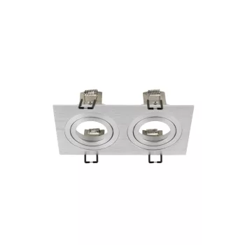   NEW TRIA 155 szálcsiszolt alumínium szögletes dupla mennyezeti süllyesztett spot lámpakeret