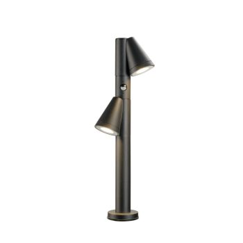   T-TUBE 70 POLE SENSOR fekete GU10 IP44 duplafejű mozgásérzékelős kültéri állólámpa