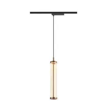   QUIMERA sötét vörösréz színű alumínium-üveg dimmelhető függesztett LED lámpa 1 fázisú sínhez