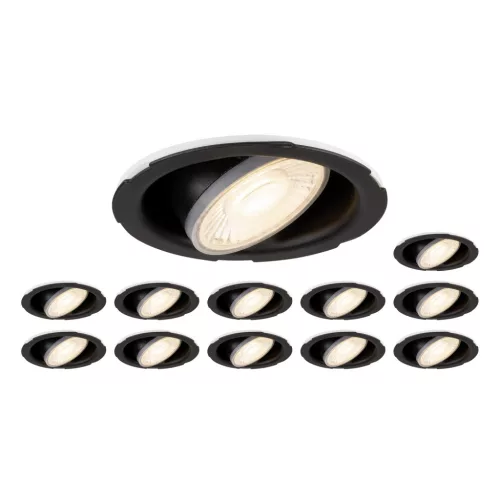 UNIVERSAL DOWNLIGHT fekete spot szett 12db-os billenthető süllyesztett led modul