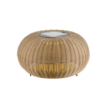   ADEGAN natúr rattan hatású mobil napelemes kültéri LED földön álló lámpa