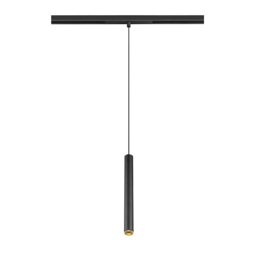 GRIP! S 48V fekete-arany 3000K DALI hengeres dimmelhető függesztett LED lámpa 48V alacsony feszültségű sínhez