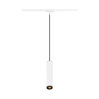   GRIP! L fehér-fekete GU10 hengeres függesztett lámpa 1 fázisú sínhez