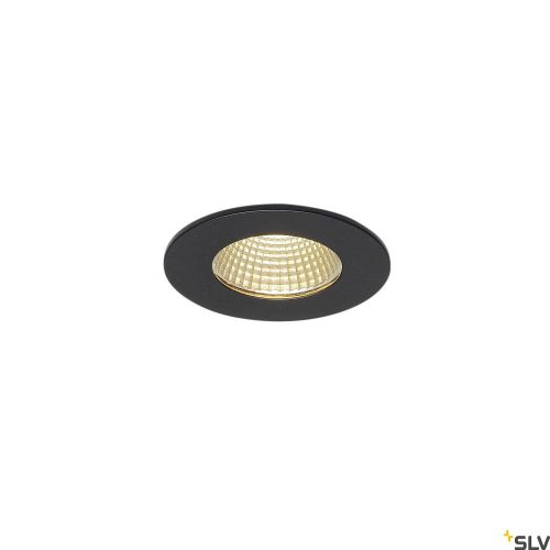 SLV PATTA-I LED 114420 fekete dimmelhető vízmentes kültéri süllyesztett lámpa és előtét szett
