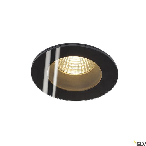SLV PATTA-F LED 114440 fekete dimmelhető kerek kültéri süllyesztett lámpa és előtét szett
