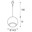 SLV LIGHT EYE EASYTEC II 184590 fekete függesztett spot lámpa easytec sínhez