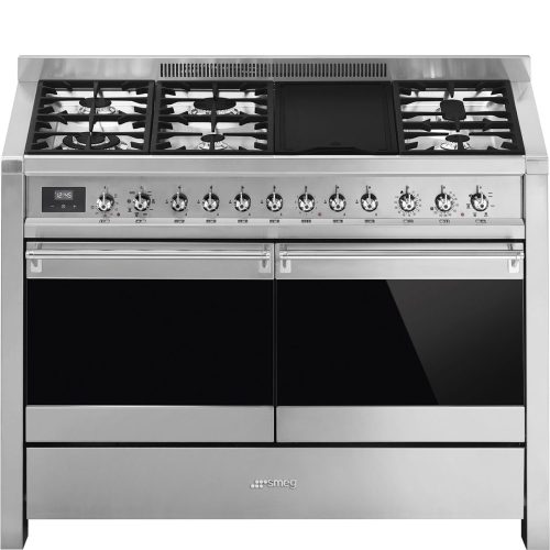 SMEG Classica A4-81 inox professzionális szabadonálló gáztűzhely beépített elektromos grillsütő