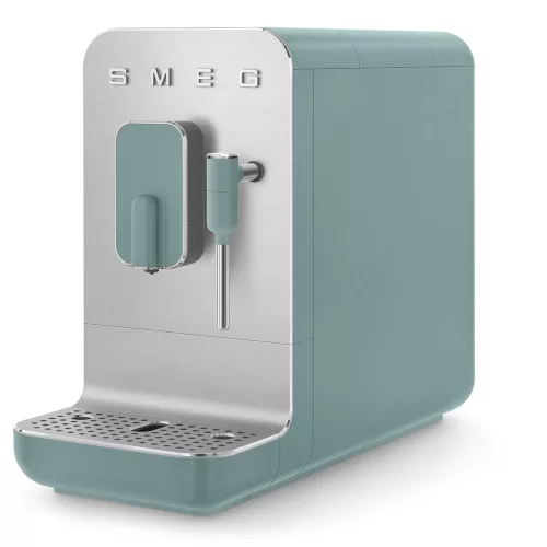 SMEG Collezione BCC12EGMEU matt smaragdzöld automata darálós kávéfőző tejhabosítóval
