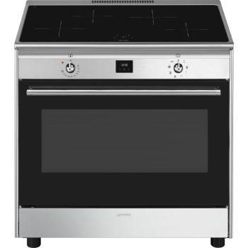SMEG Classica CG90CIXT inox professzionális szabadonálló indukciós tűzhely