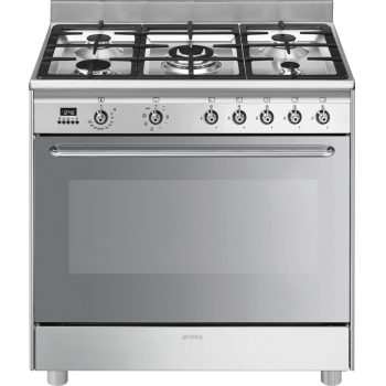 SMEG Mista CG90X2 inox professzionális szabadonálló gáztűzhely