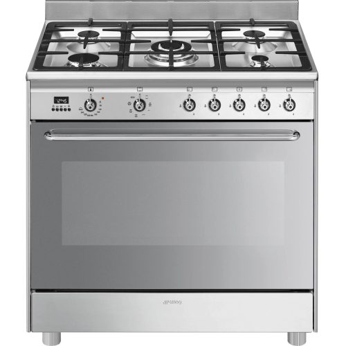 SMEG Mista CG90X2 inox professzionális szabadonálló gáztűzhely