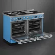 SMEG Portofino CPF120IGMPT türkizkék professzionális szabadonálló gáz-indukciós tűzhely beépíte