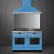SMEG Portofino CPF120IGMPT türkizkék professzionális szabadonálló gáz-indukciós tűzhely beépíte