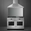 SMEG Portofino CPF120IGMPX ezüst professzionális szabadonálló gáz-indukciós tűzhely beépített r