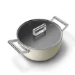Smeg CSF2412CRM krémszínű tapadásmentes lábas üveg fedővel