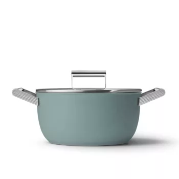 Smeg CSF2412EGM smaragdzöld tapadásmentes lábas üveg fedővel
